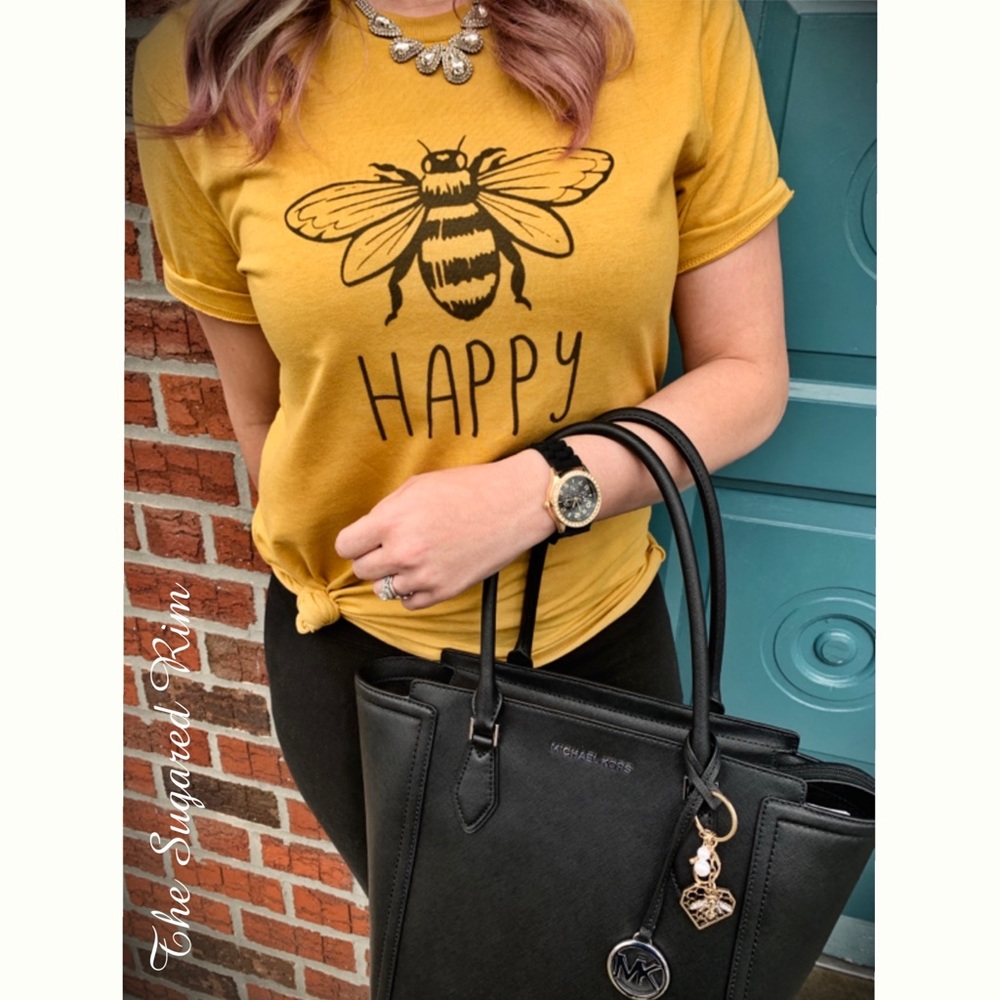 Bee Happy Tee, Watch and Keychain